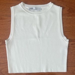 white zara top